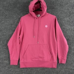 Kenzo Hoodie Womens XS Relaxed Logo Sweatshirt Cotton Pink Pullover Quiet Luxury